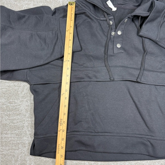 Anthropologie Daily Practice Black Button Down Pop Over Sweatshirt Women Size L - Picture 4 of 6